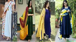 Simple Plain Suit Designs With Bhandhni Chiffon Pom Pom Dupatta Fashion Suits Chiffon