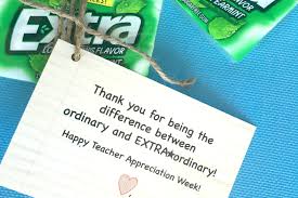 Send it via parentsquare or bring them a card along with flowers or a gift card, and bring a smile to their face 😊 Extra Gum Teacher Appreciation Week Gift Printable Card Brie Brie Blooms