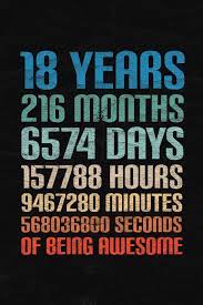 Maybe you would like to learn more about one of these? 18 Years Of Being Awesome Happy 18th Birthday 18 Years Old Gift For Boys Girls Publishing Cumpleanos 9781692089221 Amazon Com Books