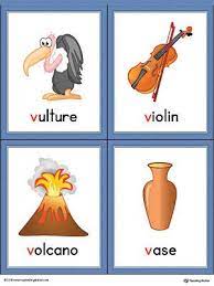 We will acknowledge your contribution with due respect and thanks. Letter V Words And Pictures Printable Cards Vulture Violin Volcano Vase Color Alphabet Word Wall Cards V Words Alphabet Words