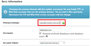 How To Change The Primary Domain Name On A Cpanel Account