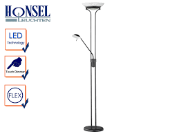 Design Led Deckenfluter Dimmbar Mit Leselampe Rostfarbig Stehlampe