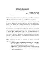 Director of the department of natural resources. Pdf Waste Management In Malaysia Mohamed Hafiz Academia Edu