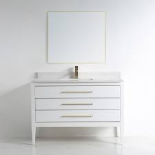 Buy iwell vanity table set with 3 colors lighted mirror, 1 storage cabinet & 2 drawers, dressing makeup table with cushioned stool, gift for mom, girl, women, dresser desk for bedroom, bathroom white: Dowell Bathroom Vanity 48 Inch 031 48 0115 Matt White Gold Handle
