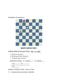 We have the rules of chess, here, written so that children can understand them. English Chess Worksheet