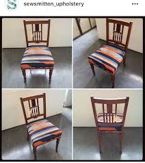 Sewsmitten Upholstery This Was My First Ever Completed Upholstered Chair From Stage 1 Of The Amusf Qualification A Stuffed Sprung Dining Chair Fra Stoelen
