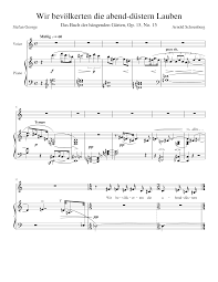 Sie waren am ende einer großen metropole gebaut und von ihnen aus konnte man gut auf eine skyline blicken. Schoenberg Das Buch Der Hangenden Garten 15 Sheet Music For Piano Oboe Piano Voice Musescore Com