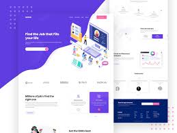 Job Portal Landing Page Typography Ios Clean Uigraph Trend 2019 Work Job Design Creative Gradient Color Website U Web Design Jobs Job Portal Job Portal Website