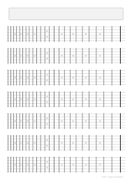 Guitar Blank Fretboard Charts 23 Frets Left Handed With