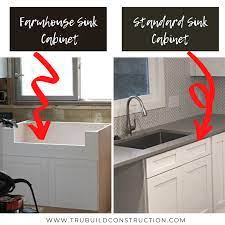 Farmhouse sink base cabinets come in different tinges of colors so that you can pick the one that appeals to you and also befits your kitchen style. The Best Retrofit Farmhouse Sinks For Your Kitchen Trubuild Construction