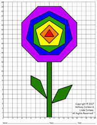 Tape it up to the wall or the back of a door so that the child is standing and has the full range of motion. Geometric Flower Mystery Picture Geometry Lesson Distance Learning