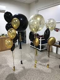 Black And Gold Party Set Up Giant 3ft Balloons Setup Gold Birthday Party Decorations 30th Birthday Party Decorations 50th Birthday Decorations