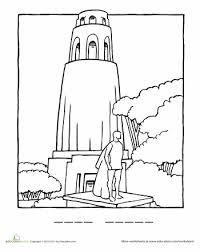 Coit Tower Coloring Page Worksheet Education Com Coit Tower Coloring Pages Color