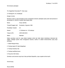 Dimulai dari tanggal yang ditulis di sebelah kanan atas. 297 Contoh Surat Lamaran Kerja Download Doc Cara Membuat