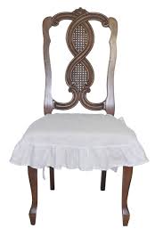 Dining Beautiful Linen Chair Seat Cover 4 Sided Ruffle Large White In 2020 Slipcovers For Chairs Seat Covers For Chairs Dining Room Chair Slipcovers