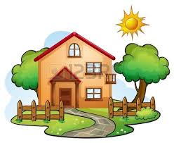 Illustration Of A House In A Beautiful Nature House Drawing For Kids Nature Drawing For Kids Easy Nature Drawings