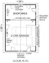 The location and shape of your garage can have a big impact on your home so this page explores some options for your garage floor plan and we'll discuss the impact of. 2 Car Garage With Shop Plan 864 1 36 X 24 By Behm Design