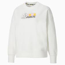 Damen sweatshirt im tollen designs. Puma X Peanuts Damen Sweatshirt Mit Rundhalsausschnitt Puma White Puma Damen Kollektion Puma Deutschland