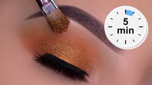 easy sparkly copper eye makeup tutorial