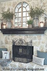 Nature Inspired Decor And Neutral Hues Bring A Fall Touch Indoors The Large Glass Vases And The Fireplace Mantle Decor Fireplace Mantel Decor Fall Living Room