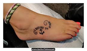 women anchor tattoo i refuse to sink