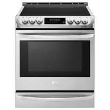 Lg Electronics 30 In 6 3 Cu Ft Smart Slide In Electric Range With Pro Bake Convection Oven Self Clean And Slide In Range Induction Range Induction Cooktop