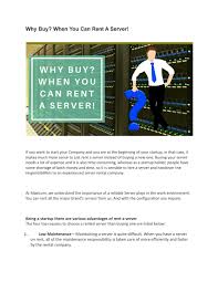 This includes good service with prompt food serving. Why Buy When You Can Rent A Server By Maxicom Singapore Issuu