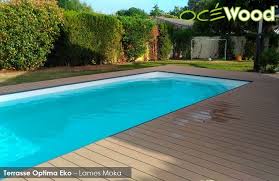 Ocewood Plage De Piscine Lames Composites Nouvelle Generation Optima Eko Moka Www Ocewood Fr Piscine Plage Piscine Terrasse Composite