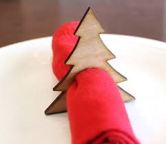 Christmas tree wood napkin ring can be cut out yourself cranberry wreath napkin rings with plaid bows pinecone, burlap and fir twig napkin ring 27 Cute Christmas Napkin Rings To Polish The Table Decor Shelterness