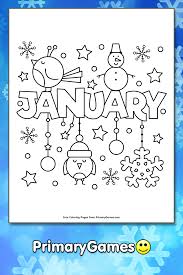 Free printable flower coloring pages for kids best. January Coloring Page Free Printable Pdf From Primarygames