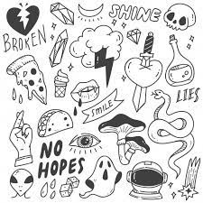 Easy trippy drawing ideas free download on clipartmag. Set Of Cute Graffiti Doodle Premium Vect Premium Vector Freepik Vector Food Heart Hand Line Graffiti Doodles Doodle Tattoo Tattoo Flash Art
