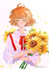 我曾把太阳放在心上 ひまわり 花 イラスト 插画 イラスト 花束