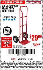 600 Lb Capacity Heavy Duty Hand Truck Hand Trucks Harbor Freight Coupon Trucks
