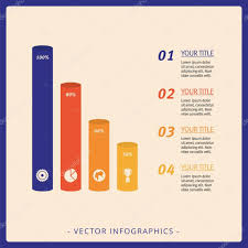 Vertical Cylinder Bar Chart Template Stock Vector