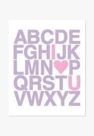 Art Print Alphabet Gray Yellow Art Wall Kids Alphabet Poster Alphabet Art Print