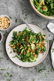 Easy Cucumber Peanut Salad With Spinach Naturally Ella Recipe Peanut Salad Delicious Salads Healthy