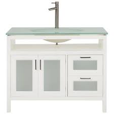 In addition to full bathroom vanities, sears carries separate pieces that set aside a special spot for you to get ready in any room of the house. 42 Inch Vanities Glass Bathroom Vanities With Tops Bathroom Vanities The Home Depot