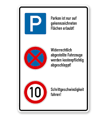 Das parken auf einem behindertanparkplatz ist auf mit einem orangenen parkausweis nicht geparkt werden. Schild Betriebsgelande Parken Halteverbot Geschwindigkeitsbegrenzung P