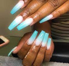 42 Trendy Nails Ombre Blue And White Blue Ombre Nails Blue And White Nails Blue Acrylic Nails