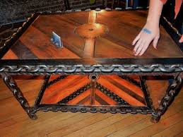 Our streetlights coffee table, based on the curved arms of victorian gas lamps, is the epitome of industrial design! Buy Hand Crafted Industrial Steampunk Coffee Table Made To Order From Twisted Arc Custommade Com