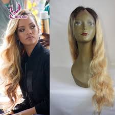 We've created the ultimate beauty gallery of rihanna's hairstyles across the years. Rihanna Ombre Long Blonde Human Hair Wigs Lace Front With Baby Hair Wavy Unprocessed Hair Lace Wig Two Tone For Black Women Wig Human Wig Wavywig Party Aliexpress