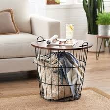 Sonoma Goods For Life Wire Basket End Table Wire Basket Decor Wire Basket Storage Farmhouse End Tables