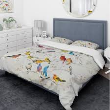 7 piece quilt set includes a reversible quilt, 2. Designart Multi Color Bird On Tree Traditional Bedding Set Duvet Cover Shams Multi Color Overstock 25971218