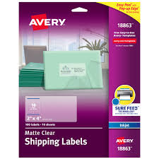 Check spelling or type a new query. Avery Matte Clear Shipping Labels Sure Feed Technology Inkjet 2 X 4 100 Labels 18863 Walmart Com Walmart Com