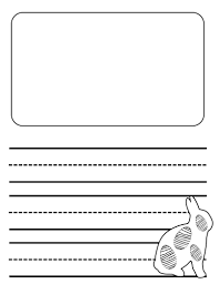Printable paper with lines, pink bunny rabbit. Easter Writing Paper Easter Writing Stationary