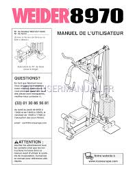 Weider Appareil De Musculation Domestique 8970 Le Manuel Du Proprietaire Telechargement Libre