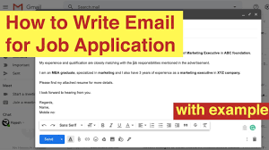 Revise vocabulary on how to write a good job application. How To Write Email For Applying Job Application Youtube