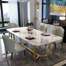 A typical dining room set comes with a dining table and dining chairs. New Luxury Dining Room Furniture Dining Tables Dining Room Sets 6 Dining Chairs Marble Dining Table Set Modern Dining Tables Aliexpress