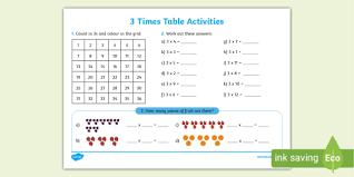 3 multiplication table worksheet teacher made resources