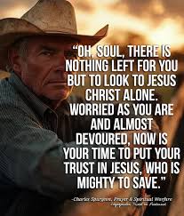 OH, SOUL, THERE IS NOTHING LEFT FOR YOU BUT TO LOOK TO JESUS CHRIST ALONE.  WORRIED AS YOU ARE AND ALMOST DEVOURED, NOW IS YOUR TIME TO PUT YOUR TRUST  IN JESUS,